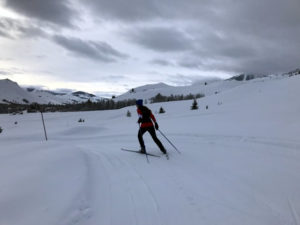 Last day ski with Natalie above Ketchum. [Photo] Erika Flowers