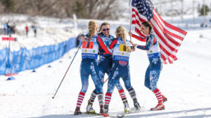 The U.S. women's junior relay bronze medalists. [Photo] Steve Fuller