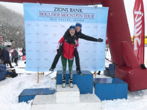 Podium pic with my sis who took the win for women in the half Boulder. [Photo] Erika Flowers