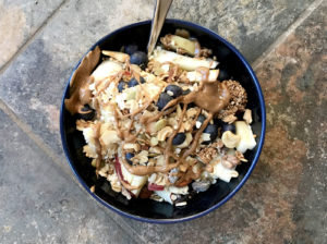 Peanut butter and spices turning basic oatmeal into a bowl of bliss. [Photo] Erika Flowers